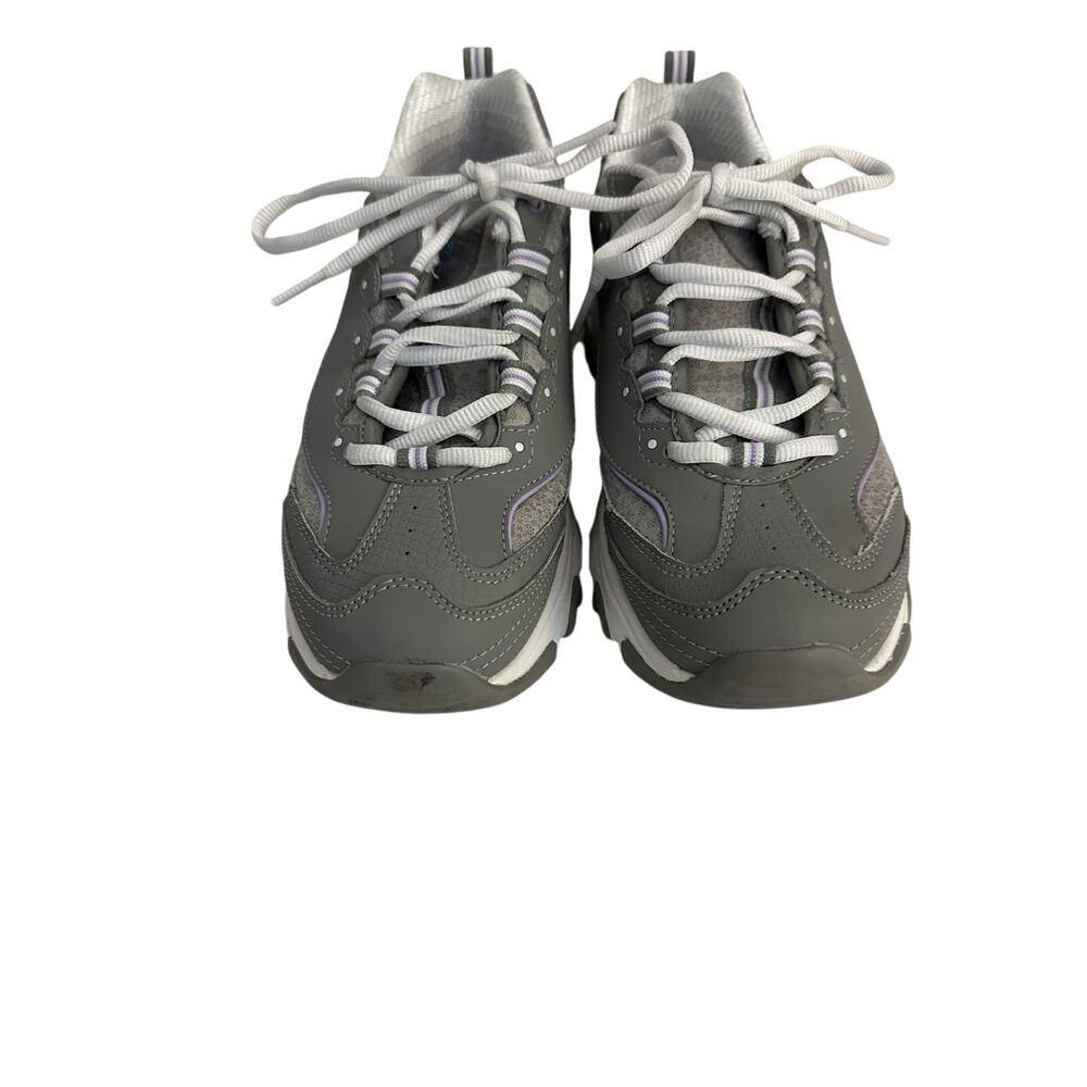 Skechers Women's D'Lites Gray Lavender Athletic Shoes Size 8.5 Great Cond